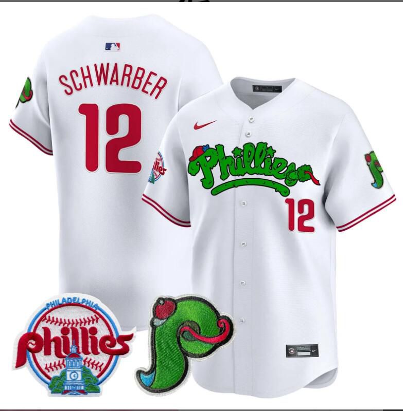 Men Philadelphia Phillies #12 Schwarber white Limited 2024 MLB Nike jersey